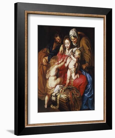 The Holy Family with St Elizabeth, St John and a Dove, c.1609-Peter Paul Rubens-Framed Giclee Print