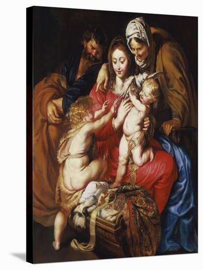 The Holy Family with St Elizabeth, St John and a Dove, c.1609-Peter Paul Rubens-Stretched Canvas