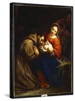 The Holy Family with St. Francis, 1665-Jacob Van Oost-Stretched Canvas