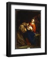 The Holy Family with St. Francis, 1665-Jacob Van Oost-Framed Giclee Print