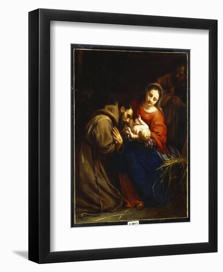 The Holy Family with St. Francis, 1665-Jacob Van Oost-Framed Giclee Print