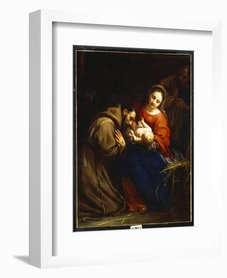 The Holy Family with St. Francis, 1665-Jacob Van Oost-Framed Giclee Print