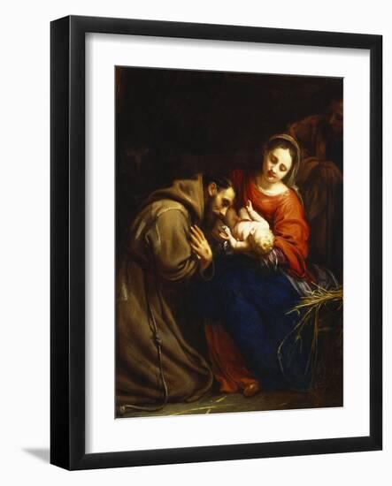 The Holy Family with St. Francis-Jacob Van Oost-Framed Giclee Print