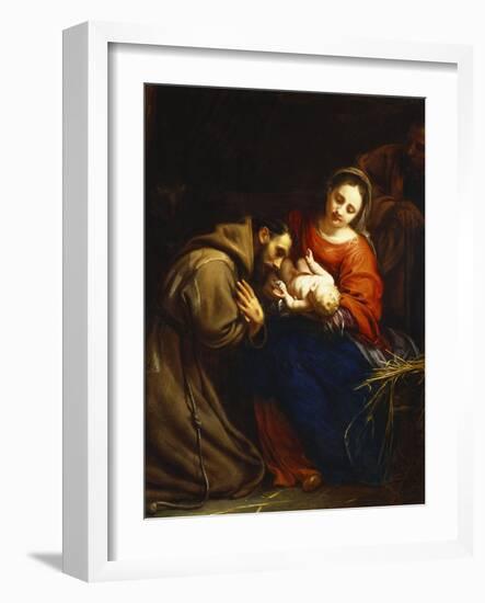 The Holy Family with St. Francis-Jacob Van Oost-Framed Giclee Print