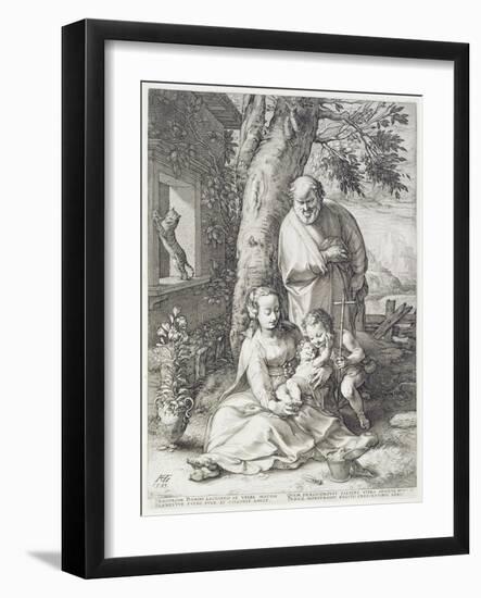 The Holy Family with St. John, 1593-Hendrik Goltzius-Framed Giclee Print