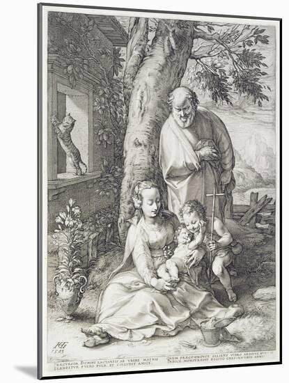 The Holy Family with St. John, 1593-Hendrik Goltzius-Mounted Giclee Print