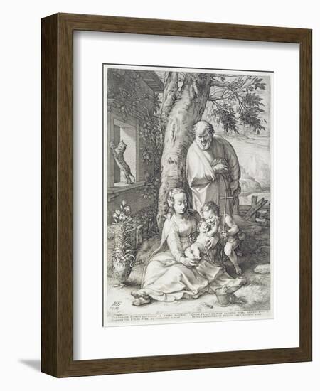 The Holy Family with St. John, 1593-Hendrik Goltzius-Framed Giclee Print