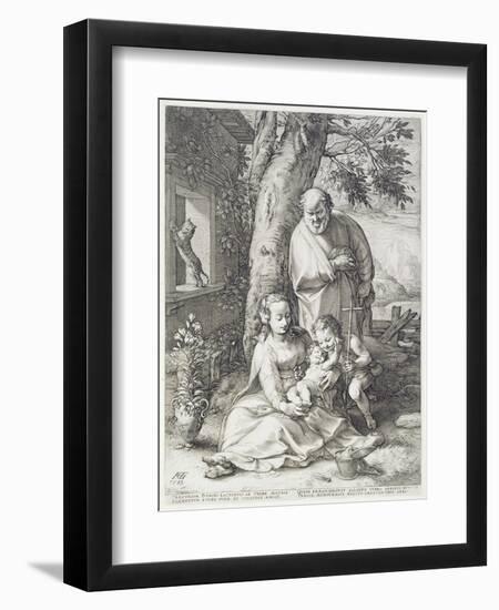 The Holy Family with St. John, 1593-Hendrik Goltzius-Framed Giclee Print