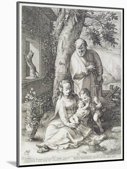 The Holy Family with St. John, 1593-Hendrik Goltzius-Mounted Giclee Print