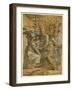 The Holy Family with St. Margaret and a Bishop. Chiaroscuro Woodcut-null-Framed Giclee Print