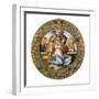 The Holy Family with St-Michelangelo-Framed Art Print