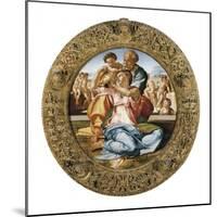 The Holy Family with St-Michelangelo-Mounted Art Print