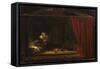 The Holy Family With the Curtain-Rembrandt van Rijn-Framed Stretched Canvas