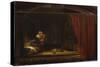 The Holy Family With the Curtain-Rembrandt van Rijn-Stretched Canvas