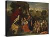 The Holy Family with the Infant Saint John the Baptist and Saint Elizabeth, and with Six Putti…-Nicolas Poussin-Stretched Canvas