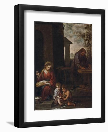 The Holy Family with the Infant St. John the Baptist, 1660-70-Bartolome Esteban Murillo-Framed Giclee Print