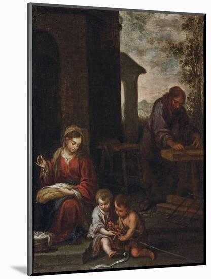 The Holy Family with the Infant St. John the Baptist, 1660-70-Bartolome Esteban Murillo-Mounted Giclee Print