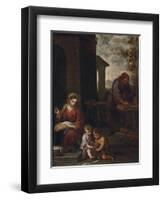 The Holy Family with the Infant St. John the Baptist, 1660-70-Bartolome Esteban Murillo-Framed Premium Giclee Print