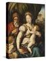 The Holy Family with the Infant St John-Italian School-Stretched Canvas