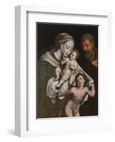 The Holy Family with the Infant St John-Cornelis van Cleve-Framed Giclee Print