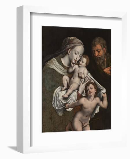 The Holy Family with the Infant St John-Cornelis van Cleve-Framed Giclee Print
