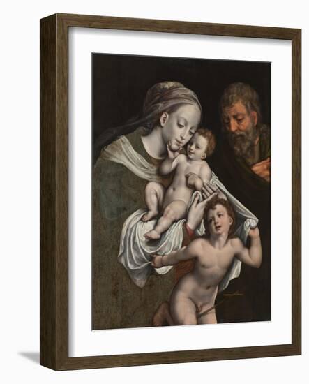 The Holy Family with the Infant St John-Cornelis van Cleve-Framed Giclee Print