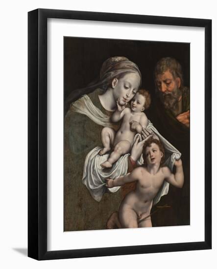 The Holy Family with the Infant St John-Cornelis van Cleve-Framed Giclee Print