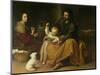 The Holy Family with the Little Bird, circa 1650-Bartolome Esteban Murillo-Mounted Premium Giclee Print