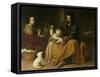 The Holy Family with the Little Bird, circa 1650-Bartolome Esteban Murillo-Framed Stretched Canvas