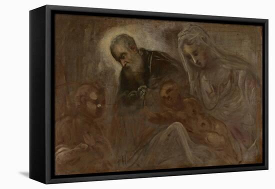 The Holy Family with the Young Saint John the Baptist, 1547-Jacopo Robusti Tintoretto-Framed Stretched Canvas