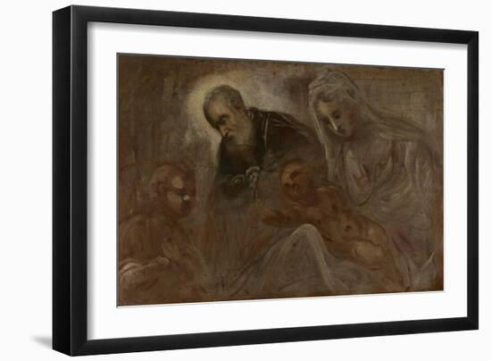 The Holy Family with the Young Saint John the Baptist, 1547-Jacopo Robusti Tintoretto-Framed Premium Giclee Print