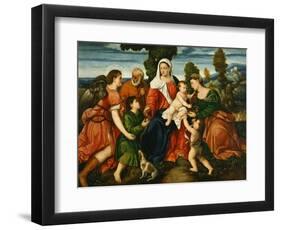 The Holy Family with Tobias and the Angel, Saint Dorothy-Bonifacio Veronese-Framed Giclee Print