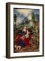 The Holy Family with Virgin Animals Leafing through a Book, and Holding the Child Jesus, Surrounded-Jan the Elder Brueghel-Framed Giclee Print