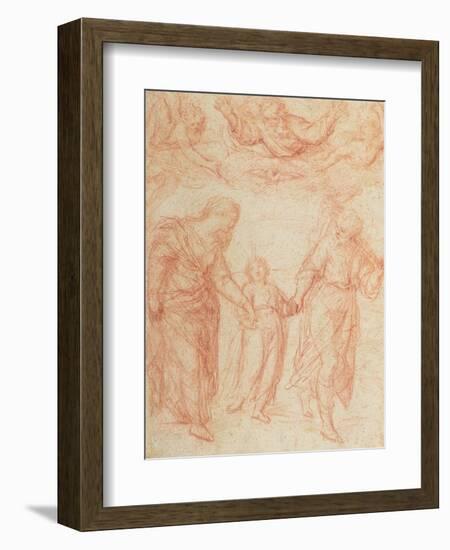 The Holy Family-Simone Cantarini-Framed Giclee Print