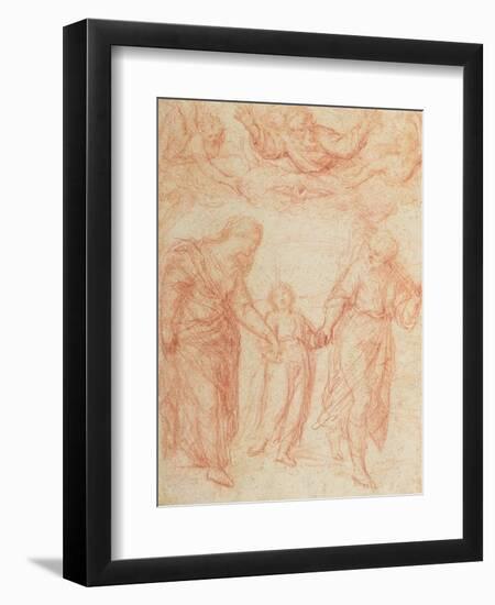 The Holy Family-Simone Cantarini-Framed Giclee Print