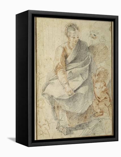 The Holy Family-Giovanni Battista Vanni-Framed Stretched Canvas