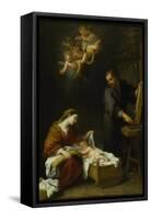 The Holy Family-Bartolome Esteban Murillo-Framed Stretched Canvas