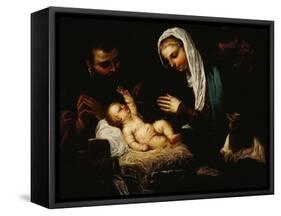 The Holy Family-Jacopo Robusti Tintoretto-Framed Stretched Canvas