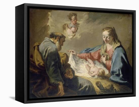 The Holy Family-Giovanni Battista Pittoni-Framed Stretched Canvas