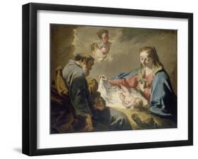 The Holy Family-Giovanni Battista Pittoni-Framed Giclee Print