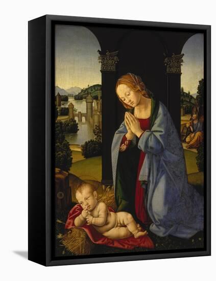 The Holy Family-Lorenzo di Credi-Framed Stretched Canvas