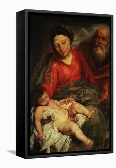 The Holy Family-Sir Anthony Van Dyck-Framed Stretched Canvas