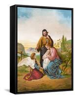 The Holy Family-English School-Framed Stretched Canvas