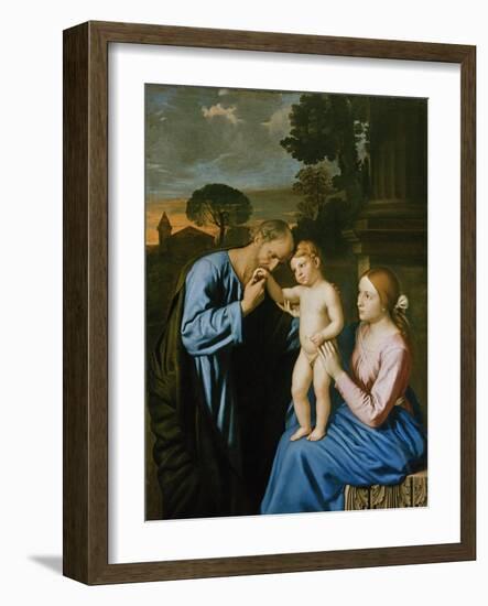 The Holy Family-Giovanni Battista Salvi da Sassoferrato-Framed Premium Giclee Print