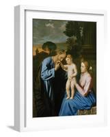 The Holy Family-Giovanni Battista Salvi da Sassoferrato-Framed Premium Giclee Print