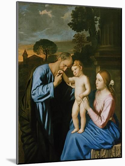 The Holy Family-Giovanni Battista Salvi da Sassoferrato-Mounted Premium Giclee Print