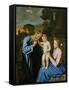 The Holy Family-Giovanni Battista Salvi da Sassoferrato-Framed Stretched Canvas