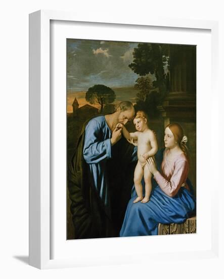 The Holy Family-Giovanni Battista Salvi da Sassoferrato-Framed Giclee Print