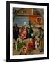 The Holy Kinship (With Self-Portrait of Cranach, Standing with Red Cap)-Lucas Cranach the Elder-Framed Giclee Print