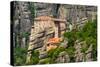 The Holy Monastery of Rousanou (St. Barbara) at Meteora, Trikala Region in Greece-mazzzur-Stretched Canvas